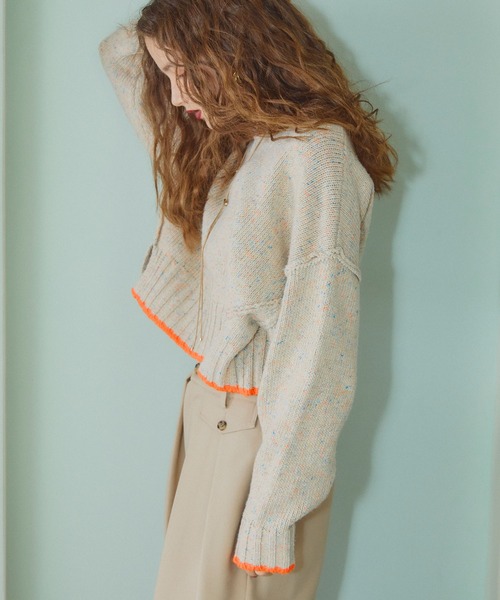 ELLEgirl（エルガール）の「《新色追加》カラーネップニットプルオーバー【ELLEgirl/エル ガール】（ニット/セーター・レディース・ベージュ/ラベンダー/グレー・FREE）」の7枚目の写真