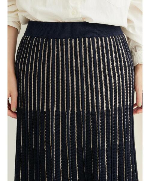 CRAFT STANDARD BOUTIQUE（クラフトスタンダードブティック）の「配色ストライプニットスカート（スカート・レディース・ブラック/ブルー・FREE）」の10枚目の写真