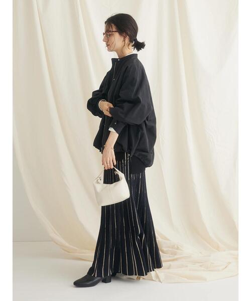 CRAFT STANDARD BOUTIQUE（クラフトスタンダードブティック）の「配色ストライプニットスカート（スカート・レディース・ブラック/ブルー・FREE）」の15枚目の写真