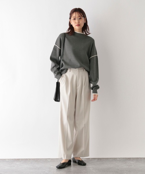 GLOBAL WORK（グローバルワーク）の「メルティパイピングプルオーバー/904806（ニット/セーター・レディース・グリーン系その他/ブラック系その他/グレー系その他/ベージュ系その他/ホワイト系その他・MEDIUM/LARGE）」の16枚目の写真