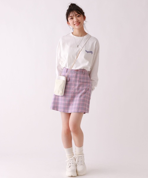 repipi armario（レピピ アルマリオ）の「フラップポケスカパン（スカート・キッズ・ブラウン系その他/パープル系その他/グリーン系その他・SMALL/MEDIUM/LARGE）」の5枚目の写真