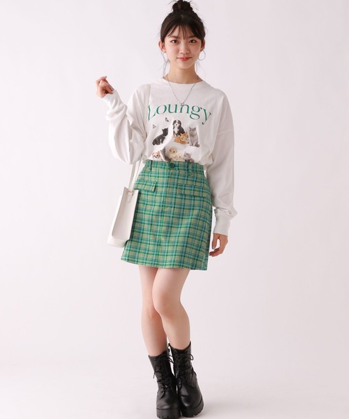 repipi armario（レピピ アルマリオ）の「フラップポケスカパン（スカート・キッズ・ブラウン系その他/パープル系その他/グリーン系その他・SMALL/MEDIUM/LARGE）」の6枚目の写真