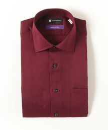 Perfect Suit FActory（パーフェクトスーツファクトリー）の「【形態安定】セミワイド　長袖ワイシャツ　濃色無地　ブラック/ネイビー/ブラウン（ビジネスシャツ）」