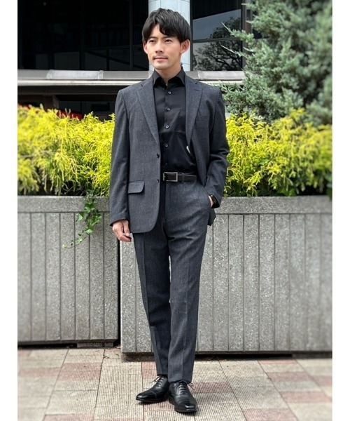 セール】【形態安定】セミワイド 長袖ワイシャツ 濃色無地