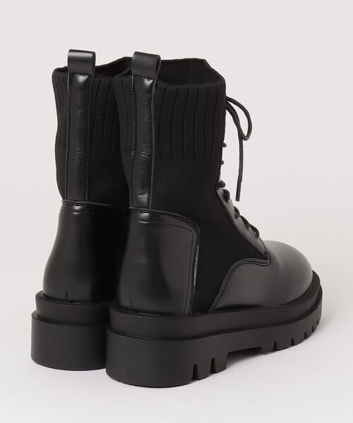 LibertyDoll(リバティードール)の「+5cm 軽量厚底 トラックソール ニットブーツ ソックスブーツ(ブーツ・レディース・ブラック/アイボリー/ブラック系1/アイボリー系1/アイボリー系2/シルバー×ブラック・3L/LL/M/L/S)」の7枚目の写真