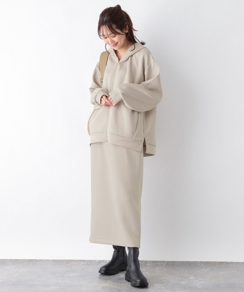 GLOBAL WORK（グローバルワーク）の「ライトクッションZIPパーカー/906293（パーカー・レディース・ネイビー/アイボリー/グレイッシュベージュ/ブラック・MEDIUM/LARGE）」の15枚目の写真