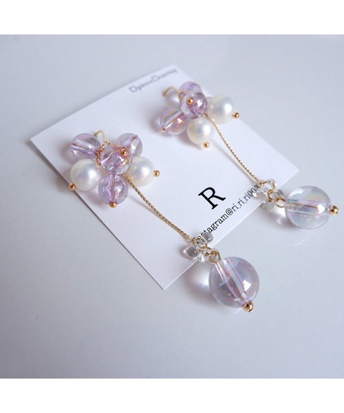 tone（トーン）の「【R】キラキラジューシーなバブルピアス(MA)（ピアス（両耳用）・レディース・ラベンダー・FREE）」の2枚目の写真