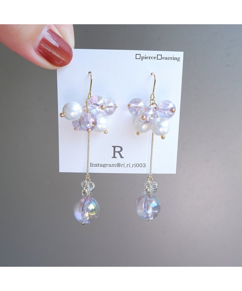 tone（トーン）の「【R】キラキラジューシーなバブルピアス(MA)（ピアス（両耳用）・レディース・ラベンダー・FREE）」の4枚目の写真