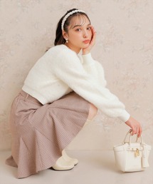 グレンチェックフレアスカート