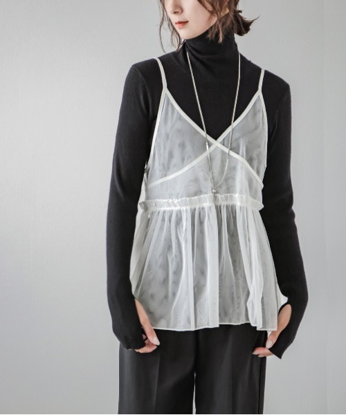 Bibiy.CHLOE PEPURAMUBUSTIER シアーキャミソール Bibiy.CHLOE PEPURAMUBUSTIER シアーキャミソール