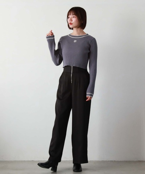 archives（アルシーヴ）の「フロントｚｉｐハイウエスト　ストレートパンツ（その他パンツ・レディース・アイボリー/ブラック/ブラウン・MEDIUM）」の20枚目の写真