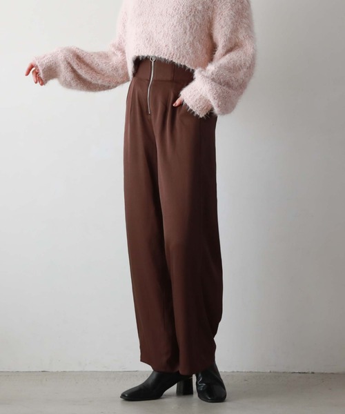 archives（アルシーヴ）の「フロントｚｉｐハイウエスト　ストレートパンツ（その他パンツ・レディース・アイボリー/ブラック/ブラウン・MEDIUM）」の22枚目の写真