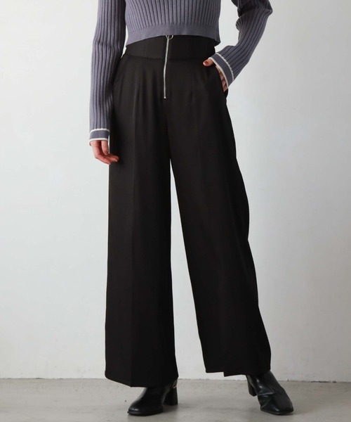 archives（アルシーヴ）の「フロントｚｉｐハイウエスト　ストレートパンツ（その他パンツ・レディース・アイボリー/ブラック/ブラウン・MEDIUM）」の12枚目の写真