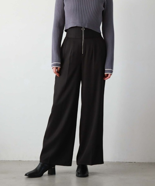 archives（アルシーヴ）の「フロントｚｉｐハイウエスト　ストレートパンツ（その他パンツ・レディース・アイボリー/ブラック/ブラウン・MEDIUM）」の13枚目の写真
