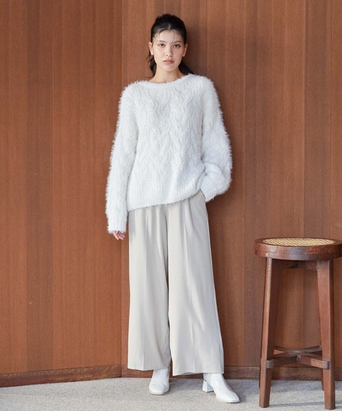 archives（アルシーヴ）の「フロントｚｉｐハイウエスト　ストレートパンツ（その他パンツ・レディース・アイボリー/ブラック/ブラウン・MEDIUM）」の6枚目の写真