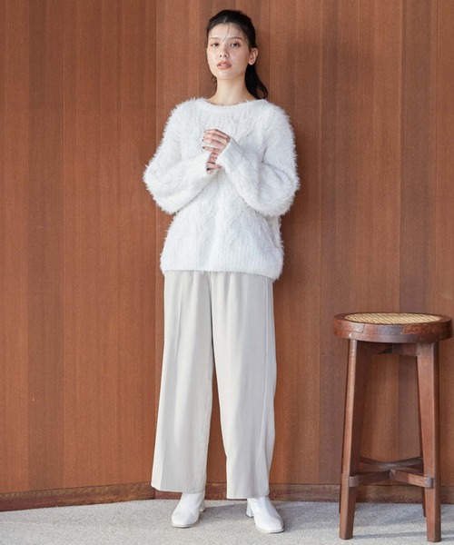 archives（アルシーヴ）の「フロントｚｉｐハイウエスト　ストレートパンツ（その他パンツ・レディース・アイボリー/ブラック/ブラウン・MEDIUM）」の7枚目の写真