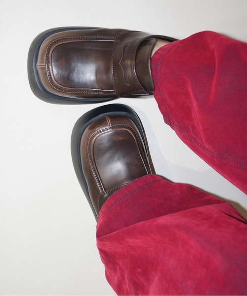 【美品】musubore レザー プラットフォームソール ローファー select 】platform mule loafer / ミュールローファー