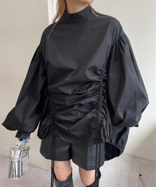 WHO'S WHO gallery(フーズフーギャラリー)の「ドロスト袖ボリュームギャザーワンピ(ワンピース・レディース・オフホワイト/ブラック・FREE)」の7枚目の写真