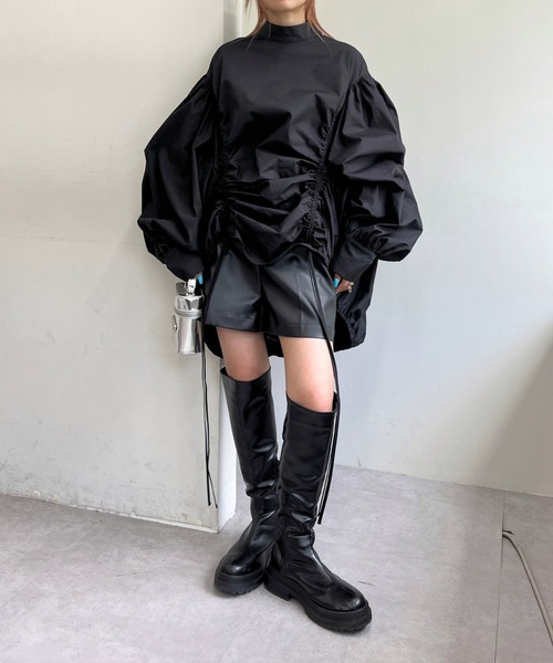 WHO'S WHO gallery(フーズフーギャラリー)の「ドロスト袖ボリュームギャザーワンピ(ワンピース・レディース・オフホワイト/ブラック・FREE)」の13枚目の写真