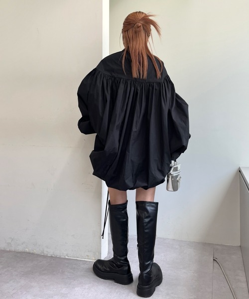 WHO'S WHO gallery(フーズフーギャラリー)の「ドロスト袖ボリュームギャザーワンピ(ワンピース・レディース・オフホワイト/ブラック・FREE)」の14枚目の写真