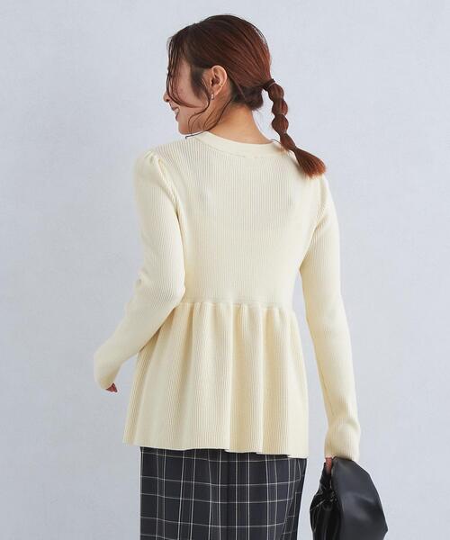 【WEB限定・洗える】シンセティックヤーンスムース ペプラムニット WEB限定・洗える】シンセティックヤーンスムース ペプラムニット