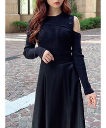 RESEXXY | レイヤードボタンニットトップス(ニット/セーター)