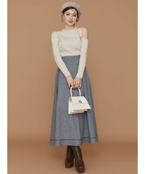 RESEXXY（リゼクシー）の「レイヤードボタンニットトップス（ニット/セーター・レディース・グリーン/ブラック/アイボリー・FREE）」の14枚目の写真