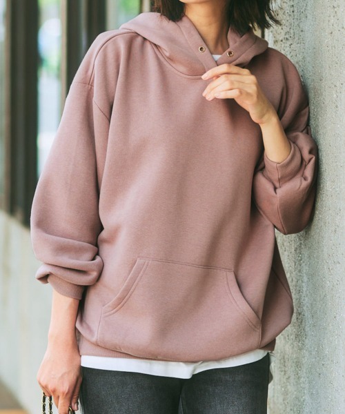 nissen（ニッセン）の「裏起毛袖バルーンパーカー（パーカー・レディース・ネイビー/ブラック/ブルー/アイボリー/杢グレー/ベージュ/ピンク・LL/L/M/S）」の7枚目の写真