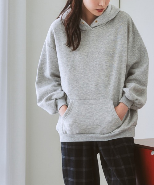 nissen（ニッセン）の「裏起毛袖バルーンパーカー（パーカー・レディース・ネイビー/ブラック/ブルー/アイボリー/杢グレー/ベージュ/ピンク・LL/L/M/S）」の21枚目の写真