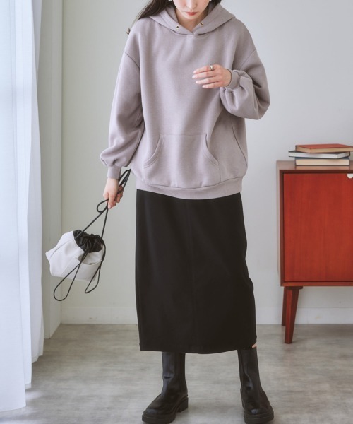 nissen（ニッセン）の「裏起毛袖バルーンパーカー（パーカー・レディース・ネイビー/ブラック/ブルー/アイボリー/杢グレー/ベージュ/ピンク・LL/L/M/S）」の8枚目の写真