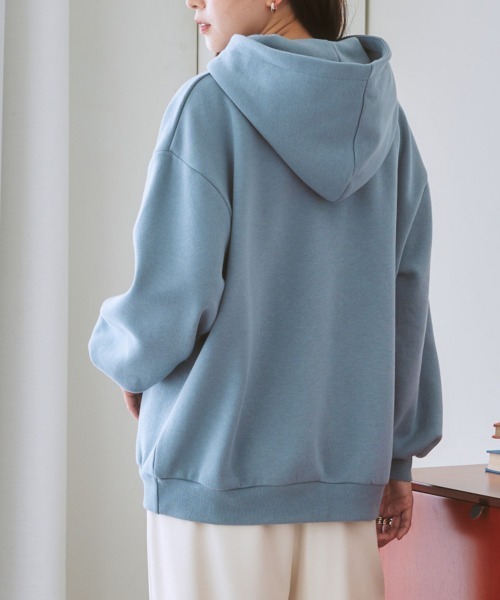 nissen（ニッセン）の「裏起毛袖バルーンパーカー（パーカー・レディース・ネイビー/ブラック/ブルー/アイボリー/杢グレー/ベージュ/ピンク・LL/L/M/S）」の14枚目の写真