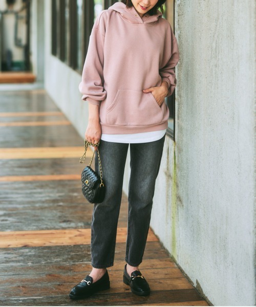 nissen（ニッセン）の「裏起毛袖バルーンパーカー（パーカー・レディース・ネイビー/ブラック/ブルー/アイボリー/杢グレー/ベージュ/ピンク・LL/L/M/S）」の15枚目の写真