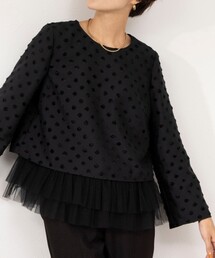 NOLLEY’S Sophi | ドットジャガードチュールレイヤードブラウス(シャツ/ブラウス)