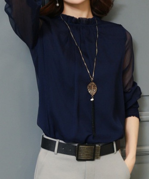 TONE SELECT GOODS(トーンセレクトグッズ)の「urbanfemine./シアー袖トップス U7145(Tシャツ/カットソー・レディース・ホワイト/グリーン/レッド/ネイビー/ブラック・FREE)」の10枚目の写真