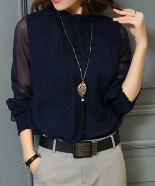 TONE SELECT GOODS(トーンセレクトグッズ)の「urbanfemine./シアー袖トップス U7145(Tシャツ/カットソー・レディース・ホワイト/グリーン/レッド/ネイビー/ブラック・FREE)」の11枚目の写真