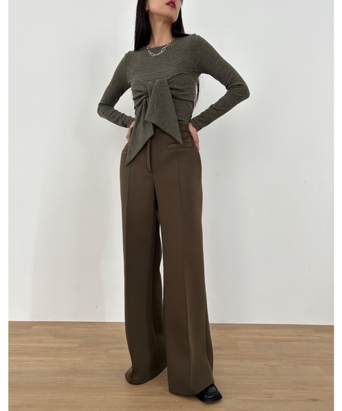 Didot.showroom（ディドット ショールーム）の「リブニットリボンT（ニット/セーター・レディース・アイボリー/チャコール/カーキ・FREE）」の22枚目の写真