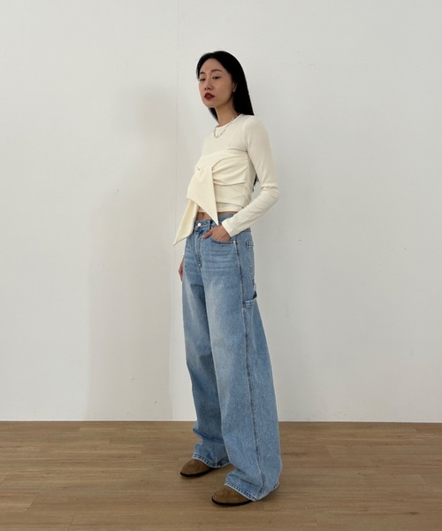 Didot.showroom（ディドット ショールーム）の「リブニットリボンT（ニット/セーター・レディース・アイボリー/チャコール/カーキ・FREE）」の16枚目の写真