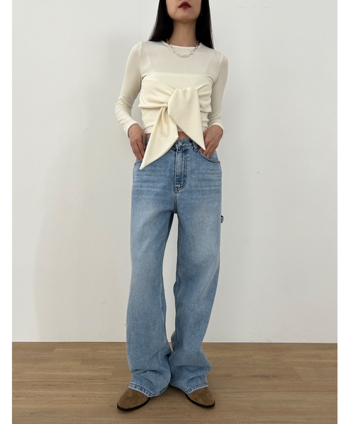 Didot.showroom（ディドット ショールーム）の「リブニットリボンT（ニット/セーター・レディース・アイボリー/チャコール/カーキ・FREE）」の19枚目の写真