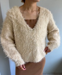 SHENERY | 【WEB限定カラーあり】Vネックシャギーニットプルオーバー(ニット/セーター)