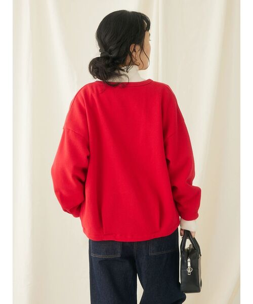 CRAFT STANDARD BOUTIQUE(クラフトスタンダードブティック)の「裏起毛リングドットカーディガン(カーディガン/ボレロ・レディース・杢グレー/レッド/ブラック/ホワイト系その他/アイボリー・FREE)」の7枚目の写真