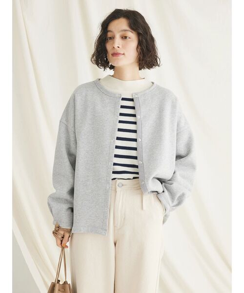 CRAFT STANDARD BOUTIQUE(クラフトスタンダードブティック)の「裏起毛リングドットカーディガン(カーディガン/ボレロ・レディース・杢グレー/レッド/ブラック/ホワイト系その他/アイボリー・FREE)」の12枚目の写真