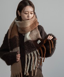Amiur | bulky volume fringe muffler(マフラー)
