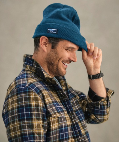 【H】LMアルティエリ　カシミヤエルフニットキャップ・ビーニー カラーステッチマフラー付きニット帽（ニットキャップ/ビーニー