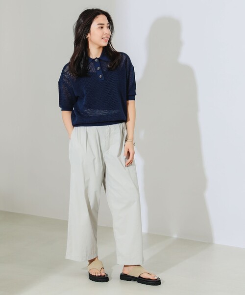 B:MING by BEAMS（ビーミングバイビームス）の「B:MING by BEAMS / ニット ポロシャツ（ポロシャツ・レディース・ホワイト系その他5/ネイビー・ONE SIZE）」の10枚目の写真