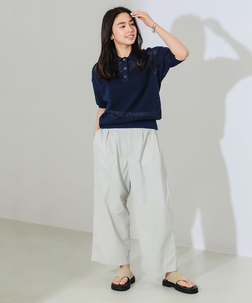 B:MING by BEAMS（ビーミングバイビームス）の「B:MING by BEAMS / ニット ポロシャツ（ポロシャツ・レディース・ホワイト系その他5/ネイビー・ONE SIZE）」の12枚目の写真