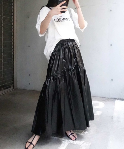 CORNERS（コーナーズ）の「メタリックギャザーフレアスカート（スカート・レディース・ゴールド/ブラック/シルバー・M）」の21枚目の写真