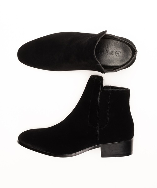 SVEC（シュベック）の「アシンメトリー サイドゴア チェルシーブーツ（ブーツ・メンズ・ブラック/ブラック系その他・40/41/42/43/44/45）」の6枚目の写真