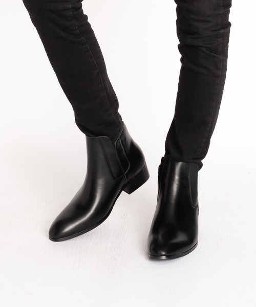 SVEC（シュベック）の「アシンメトリー サイドゴア チェルシーブーツ（ブーツ・メンズ・ブラック/ブラック系その他・40/41/42/43/44/45）」の10枚目の写真