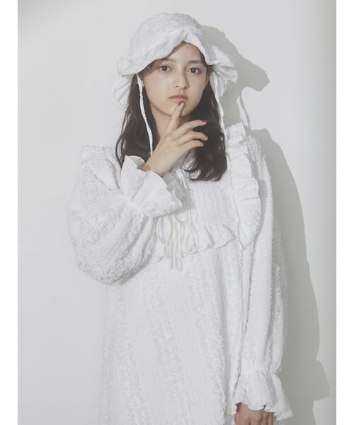merry jenny（メリージェニー）の「fluffy ribbon hat（ハット・レディース・オフホワイト/ピンク・FREE）」の10枚目の写真