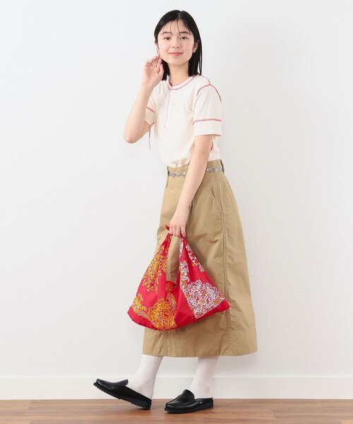 BEAMS BOY(ビームスボーイ)の「Healthknit × BEAMS BOY / 70s ヘンリーネック ショートスリーブ(Tシャツ/カットソー・レディース・レッド/ネイビー/オレンジ・FREE)」の14枚目の写真